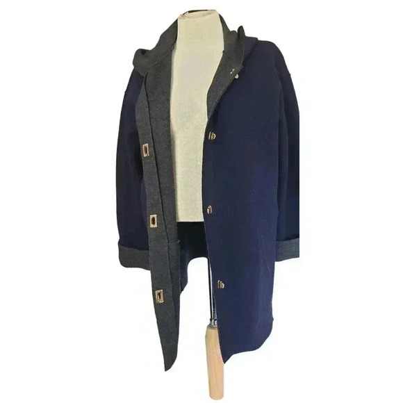 Vintage Lauren Ralph Lauren hooded wool blend cardigan womens size large - Picture 1 of 5